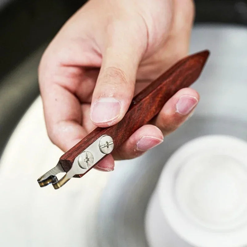 1PC Wooden Handle Trimming Pottery Scraper
