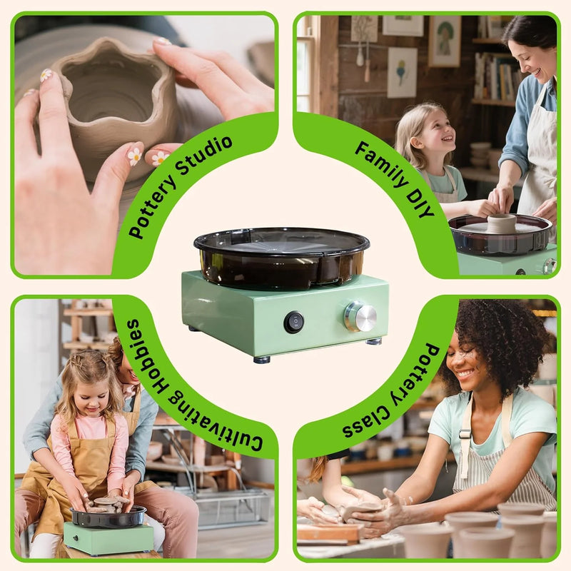 6" Two-Way Rotation Mini Pottery Wheel Kit
