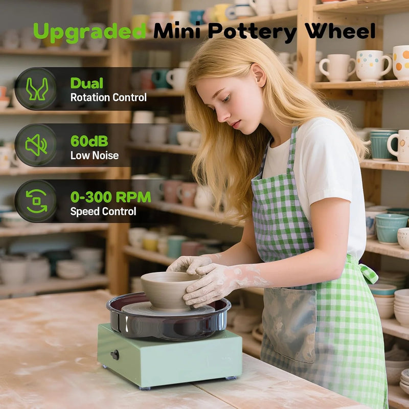 6" Two-Way Rotation Mini Pottery Wheel Kit
