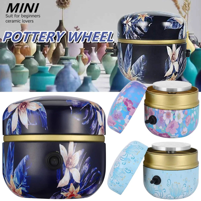 Mini Electric Pottery Wheel with Tray + Sculpting Kit